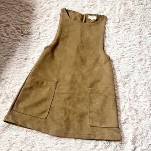 Btween Girls Suede Cottage Core Peasant Prairie Hipster Schoolgirl Pocket Dress